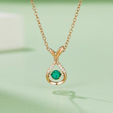 Round Green Zircon Mermaid Tail Necklace